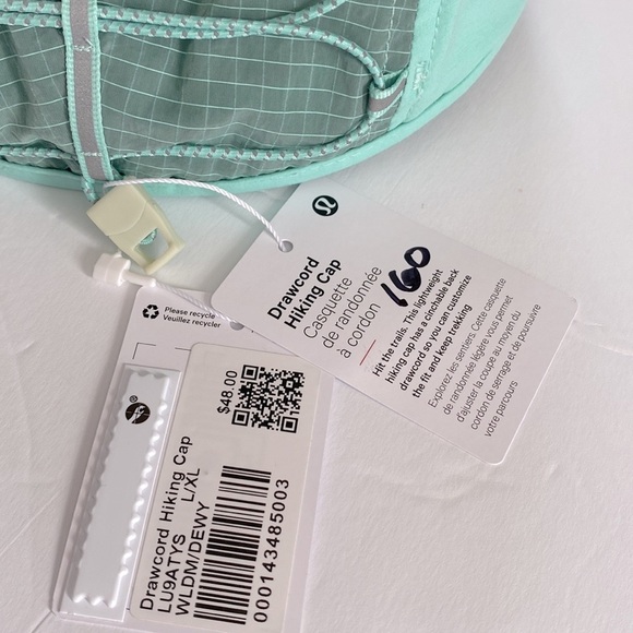 Lululemon Drawcord Hiking Cap,‎ Size L/XL, Colour-Wild Mint/Dewy, NWT main image 11